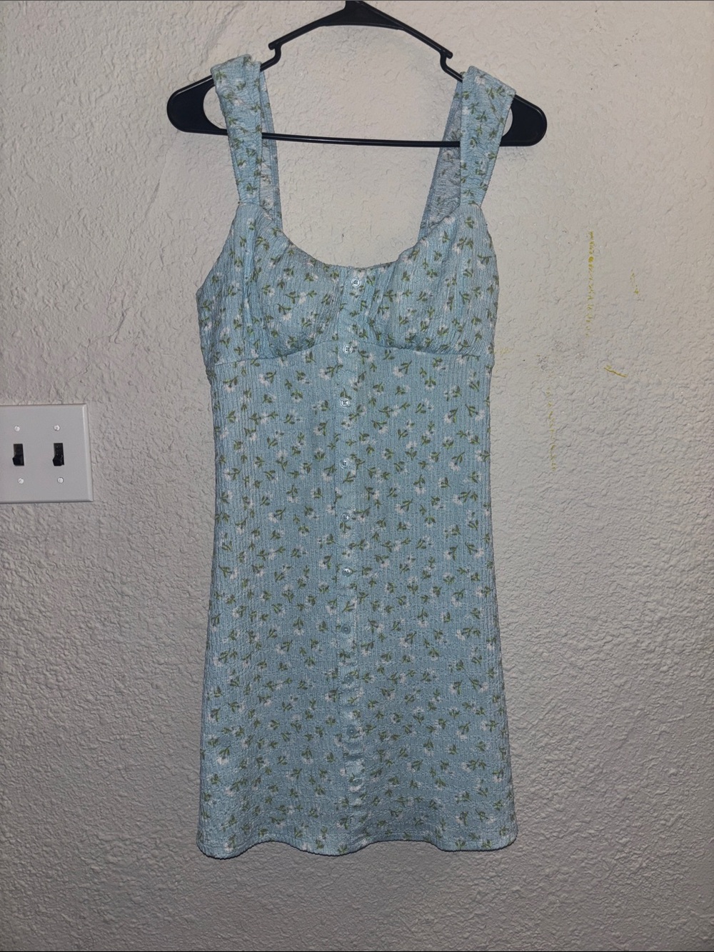 💕No Boundaries💕Pastel Blue Floral Button-Front Dress size M 8-10